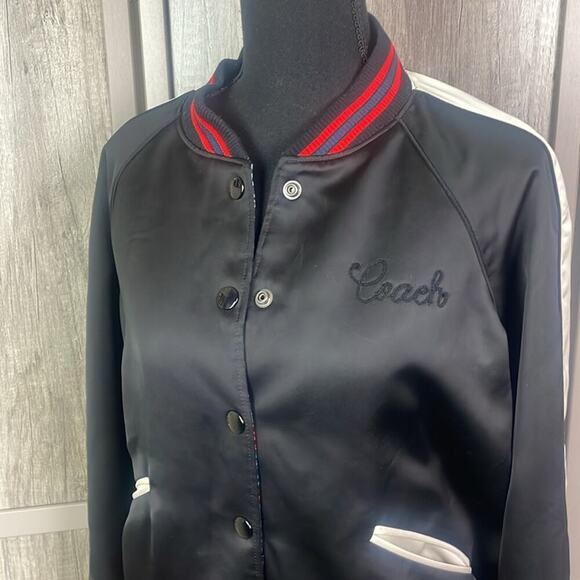 Coach Reversible Ranch Floral Varsity Multicolor Jacket Women's M - Picture 5 of 16